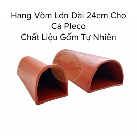 Hang Vòm Gốm Lớn Dài 24cm Cho Cá Pleco