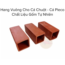 Hang Vuông Gốm Cho Cá Chuột - Cá Pleco - Chất Liệu Gốm Tự Nhiên
